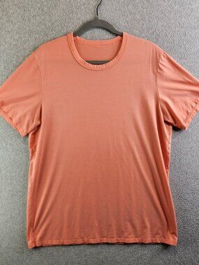Lululemon T Shirt Womens 16 Mens XL Coral Pink Crewneck Tee Unisex Soft Basic
